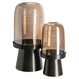 Hurricane light Meave valnøtt stor Richmond Interiors Lanterne og lysglass