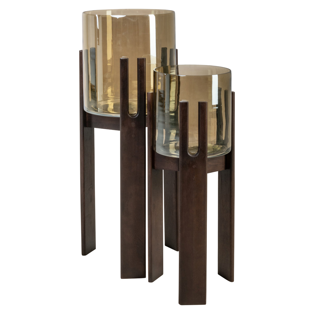 Hurricane light Paige walnut small Richmond Interiors Lanterne og lysglass