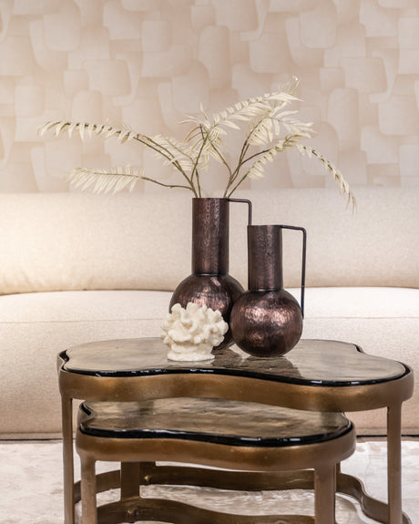 Salongbord Fairfield messing antikk Sett med 2 Richmond Interiors Sofabord