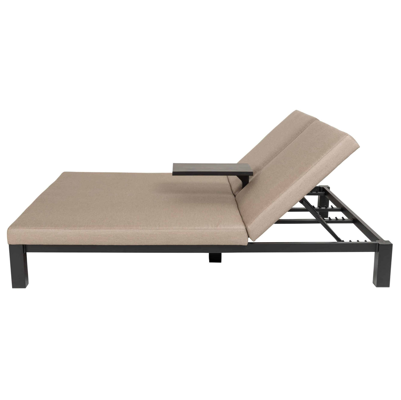 Eva solseng dobbel m/bord – Sunbrella Taupe Chiné Hartman Solseng