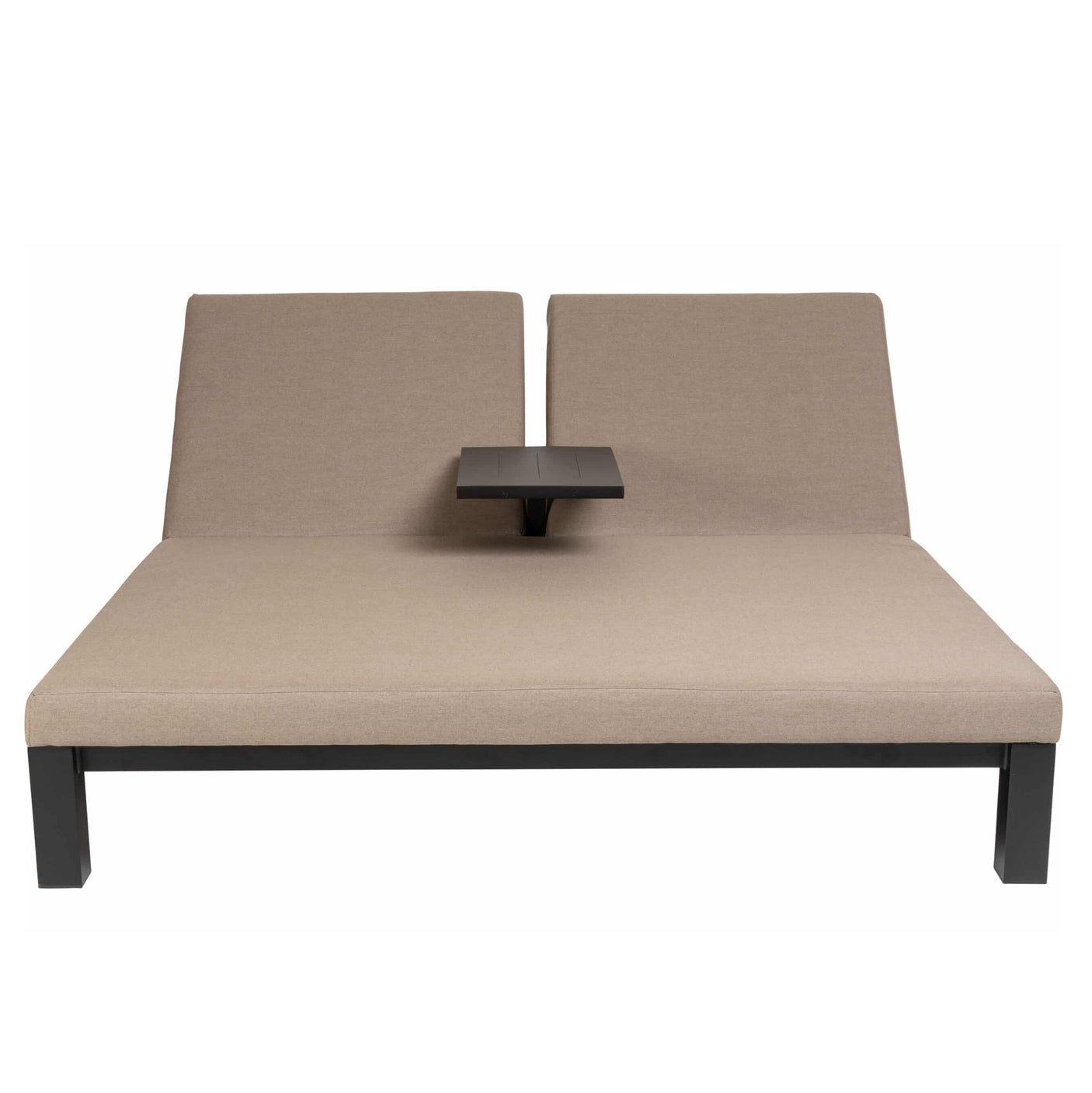 Eva solseng dobbel m/bord – Sunbrella Taupe Chiné Hartman Solseng
