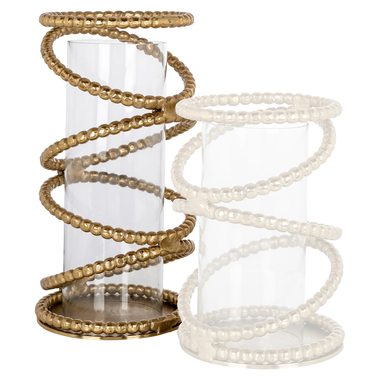 Hurricane light Jaden børstet gull stor Richmond Interiors Lanterne og lysglass