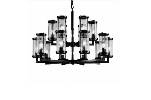 Taklampe Lafayette D75 x H73CM Black / glass Homefactory 