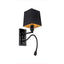 Vegg lampe Morgan B14*H30*D25cm Black/black skjerm+leselys Homefactory 