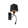 Vegg lampe Morgan B14*H30*D25cm Black/black skjerm+leselys Homefactory 