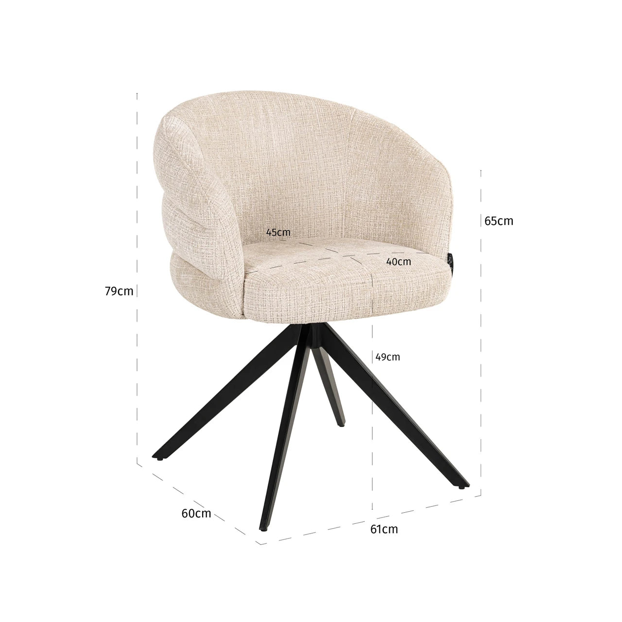 Spisestol Serenity niagara beige svingbar brannhemmende Richmond Interiors Spisestol