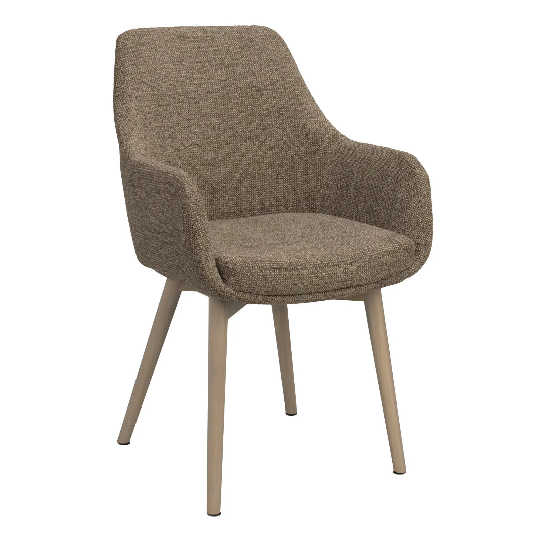 Denley lenestol mørk beige stoff/bleket eikebein Rowico Lenestol