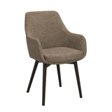 Denley lenestol mørk beige stoff/ben i brunt eike Rowico Lenestol