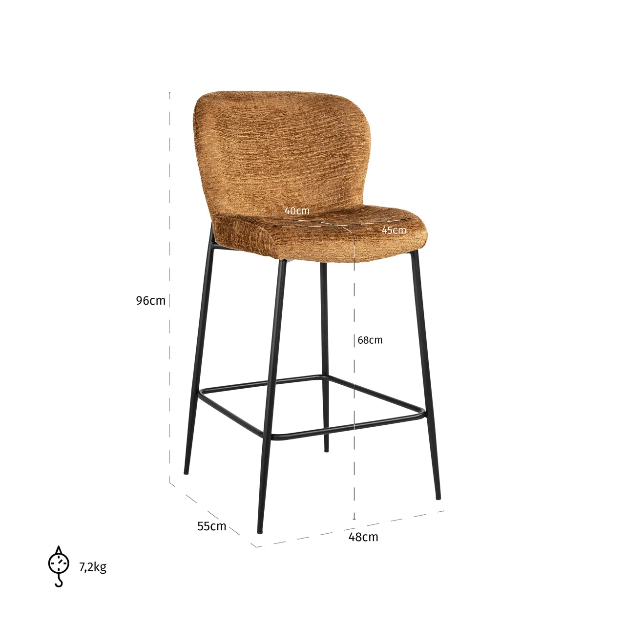 Counter stool Darby cognac fusion Richmond Interiors Barstol