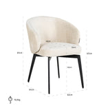 Spisestol Amphara FR hvit chenille flammehemmende Richmond Interiors Spisestol