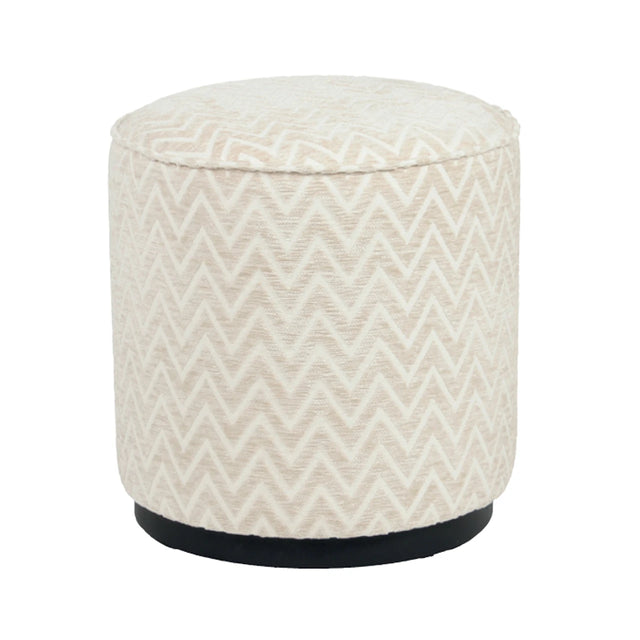 Pouffe & fotskammel Lexie beige chevron 45Ø Richmond Interiors Pall