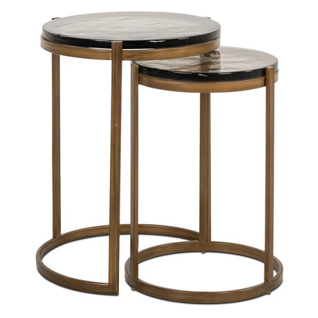 Endebord Cleo gull Sett med 2 Richmond Interiors Sidebord