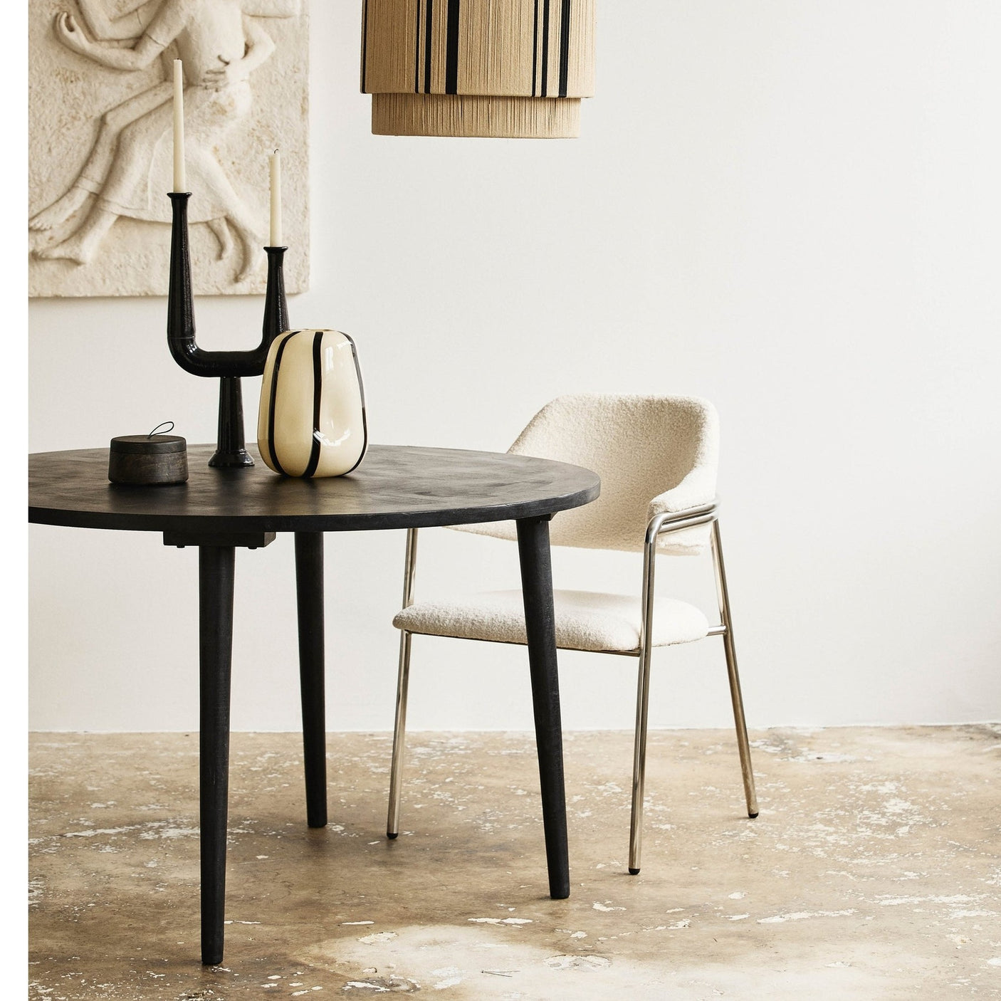 ALBERT stol - rå hvit Nordal CHAIRS+ARM