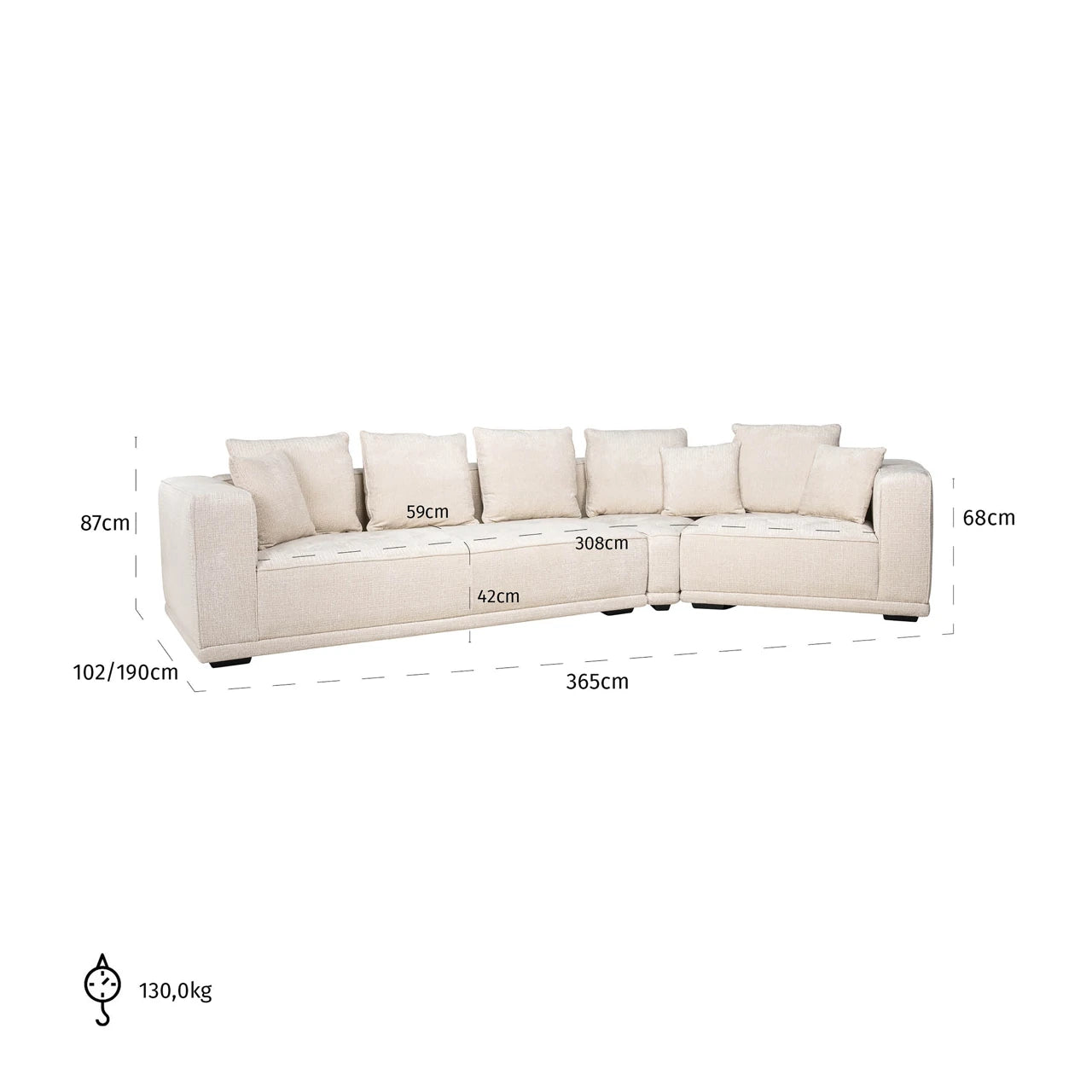 Sofa Lusso niagara beige 4-seter Richmond Interiors Sofa