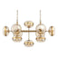 Taklampe Nottingham L140/W55/H70cm 10 lys amber / Bronze Homefactory 