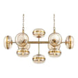 Taklampe Nottingham L140/W55/H70cm 10 lys amber / Bronze Homefactory 