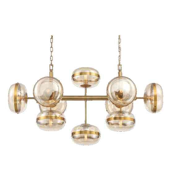 Taklampe Nottingham L140/W55/H70cm 10 lys amber / Bronze Homefactory 