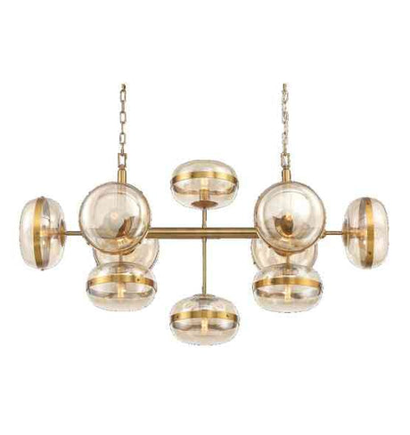 Taklampe Nottingham L140/W55/H70cm 10 lys amber / Bronze Homefactory 