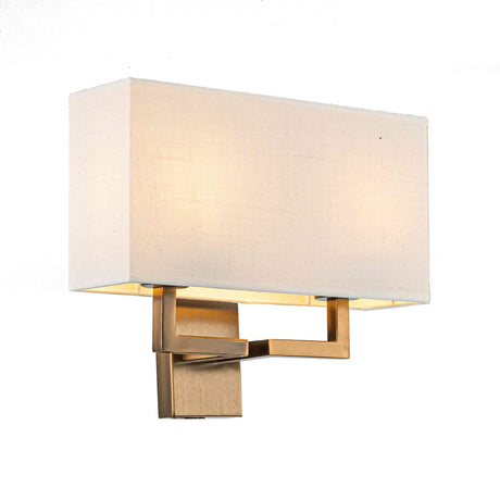 Vegglampe Blackburn H28/W15/D15cm 2 lys Bronze / Lin White Homefactory 
