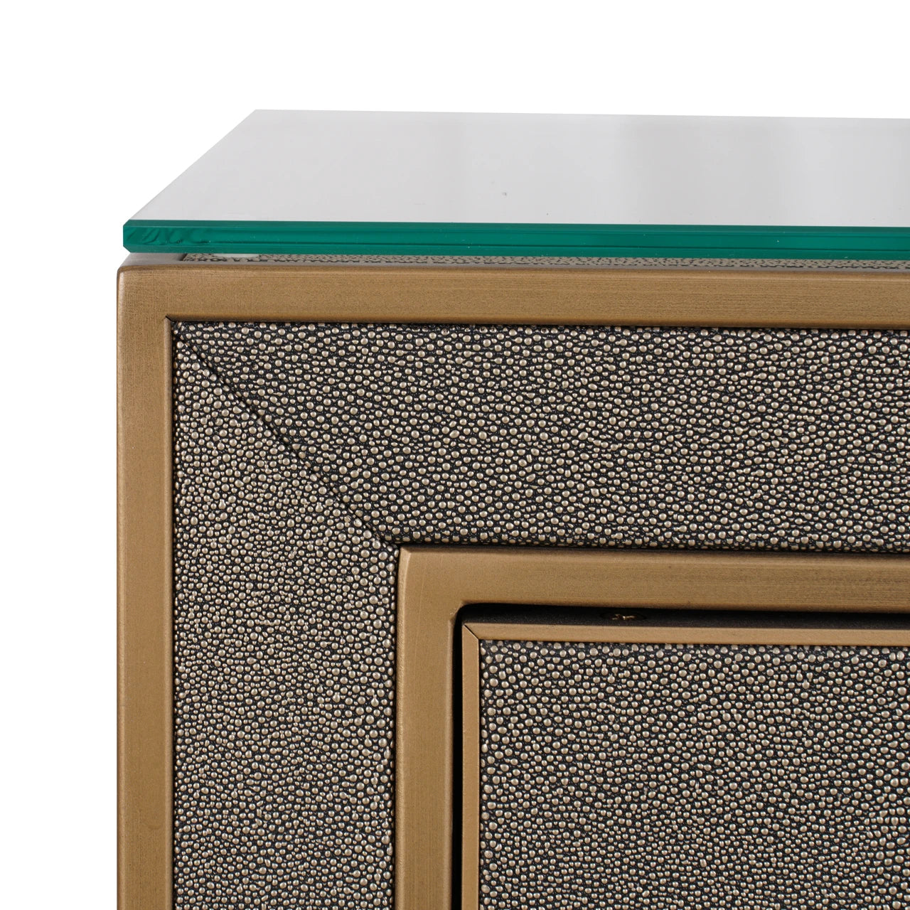 Nattbord Bloomville messing shagreen inkl. glassplate Richmond Interiors Nattbord