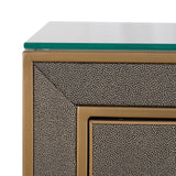 Nattbord Bloomville messing shagreen inkl. glassplate Richmond Interiors Nattbord