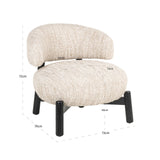 Lounge chair Ornella beige angora Richmond Interiors Lenestol