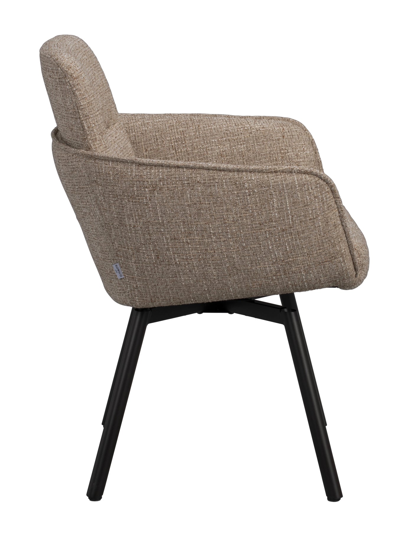 Roswell lenestol mørk beige stoff/brune metallben svingfunksjon Rowico Lenestol