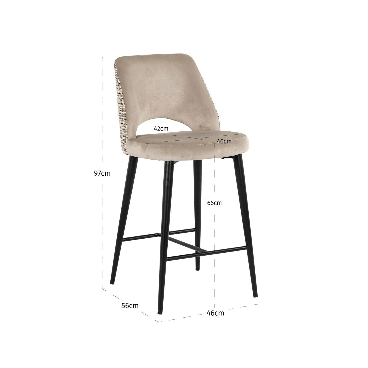 Counterstol Tabitha trendy natur brannhemmende Richmond Interiors Barstol