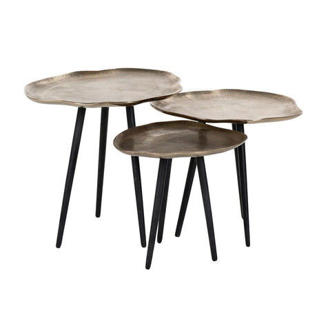 Salongbord Volenta champagne gull sett med 3 Richmond Interiors Sofabord