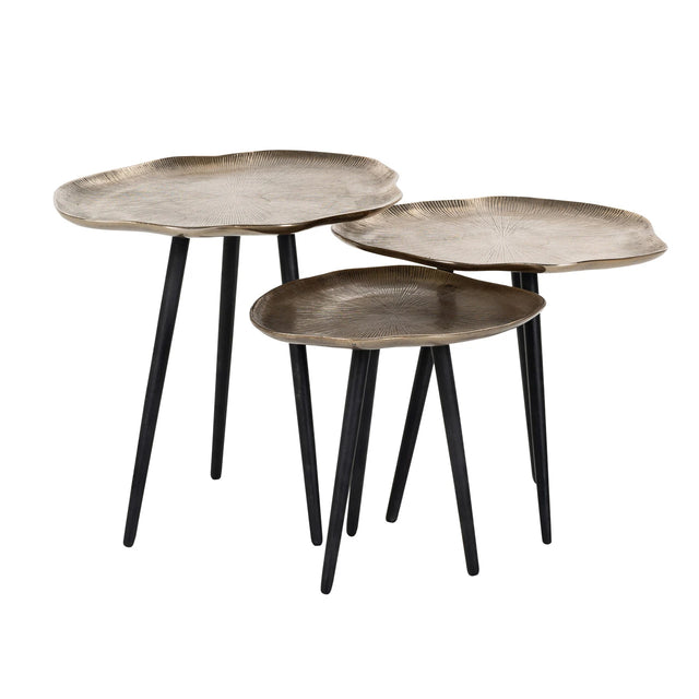 Salongbord Volenta champagne gull sett med 3 Richmond Interiors Sofabord