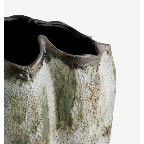 HENRY keramisk vase h35 cm - brun/hvit/grønn Nordal VASEBOWL