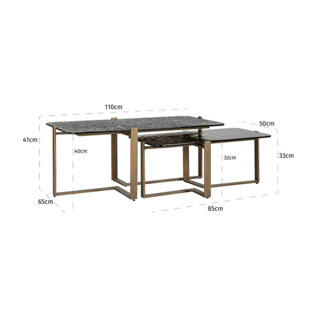 Stuebord Sterling brun Sett med 2 Richmond Interiors Sofabord