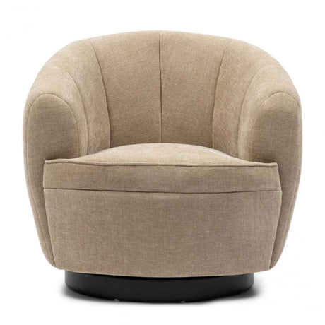 The Countess Swivel Armchair, montmartre weave, natural linen