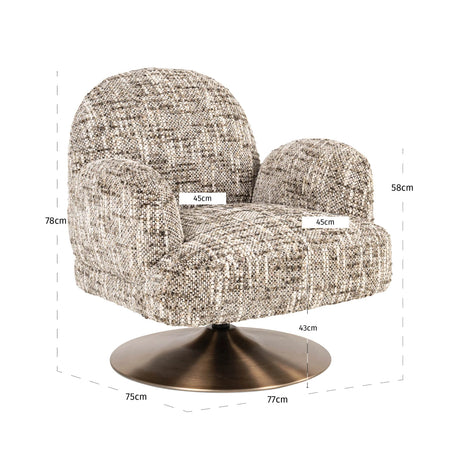 Loungestol Kagney brun omara svingbar Richmond Interiors Lenestol