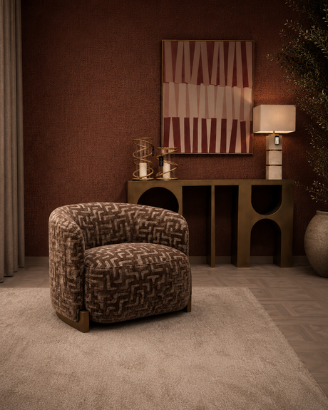 Lenestol Hannah brun labyrint Richmond Interiors Lenestol