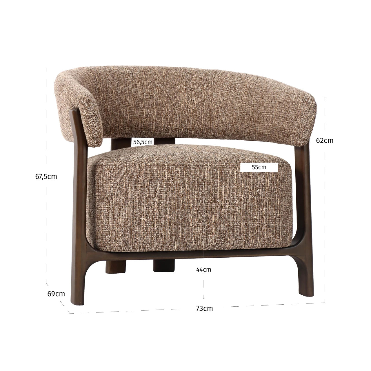 Lounge chair Dalara brun tweed Richmond Interiors Lenestol