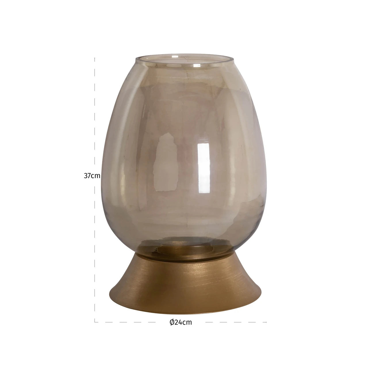 Hurricane light Aubine gull liten Richmond Interiors Lanterne og lysglass