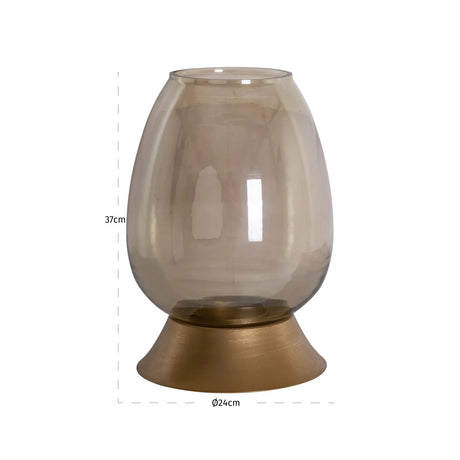 Hurricane light Aubine gull liten Richmond Interiors Lanterne og lysglass