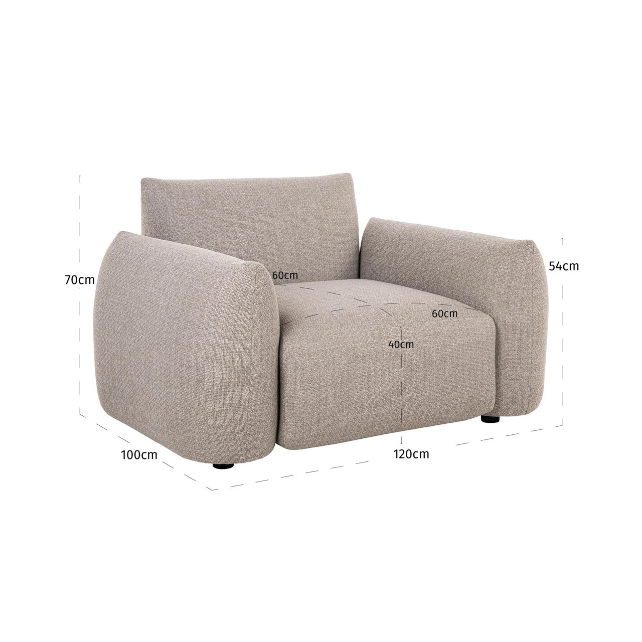 Utendørs loungestol Dawson greige alpine Richmond Interiors Lenestol