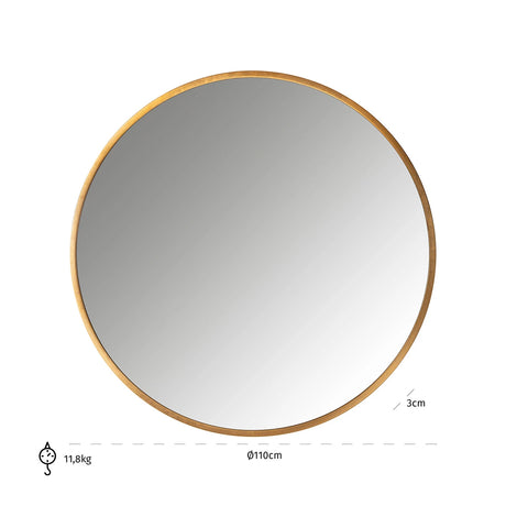 Mirror Maevy gold 110Ø Richmond Interiors Speil
