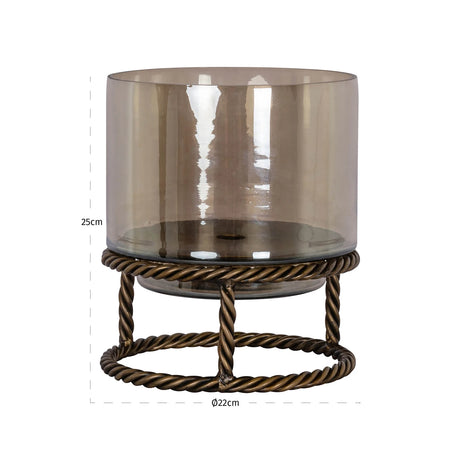 Hurricane light Ropia messing antikk liten Richmond Interiors Lanterne og lysglass