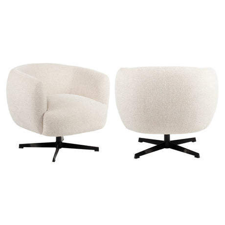 Lounge chair Estelle beige blockweave svingbar Richmond Interiors Lenestol