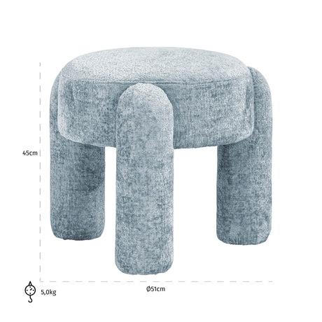 Pouffe & Footstool Holly lys blå chenille Richmond Interiors Pall