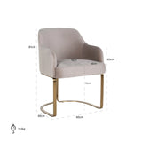 Spisestol Hadley khaki fløyel brannhemmende Richmond Interiors Spisestol