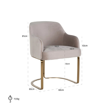 Spisestol Hadley khaki fløyel brannhemmende Richmond Interiors Spisestol