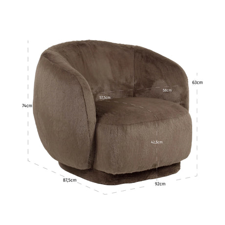 Lounge chair Negreslo brun fluffy Richmond Interiors Lenestol