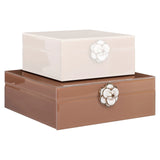 Oppbevaringsboks Floral brun stor Richmond Interiors Oppbevaring