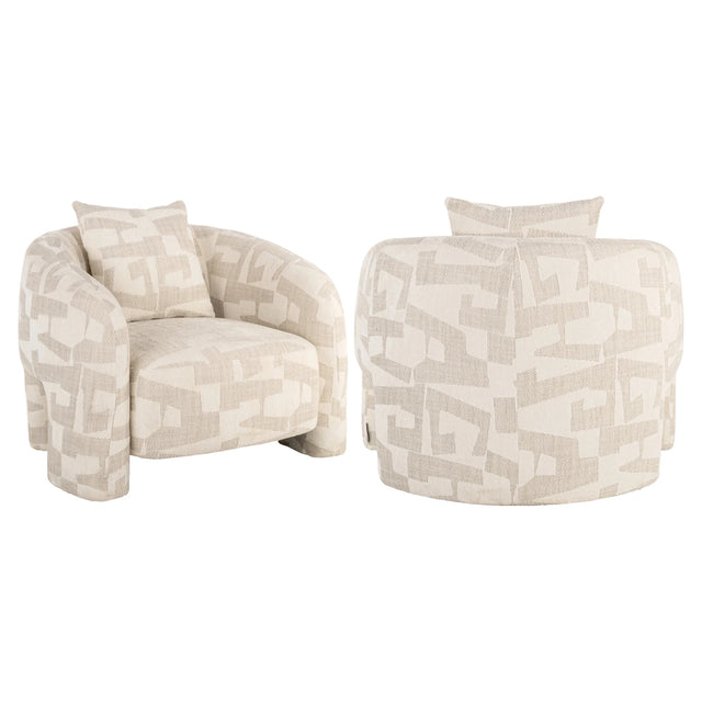 Lounge stol Tuscany beige graffic Richmond Interiors Lenestol