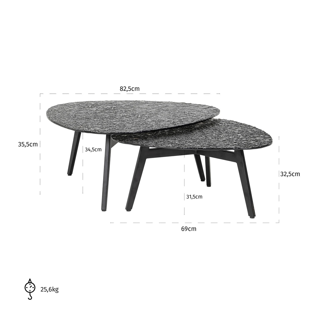 Salongbord Riley Sett med 2 Richmond Interiors Sofabord