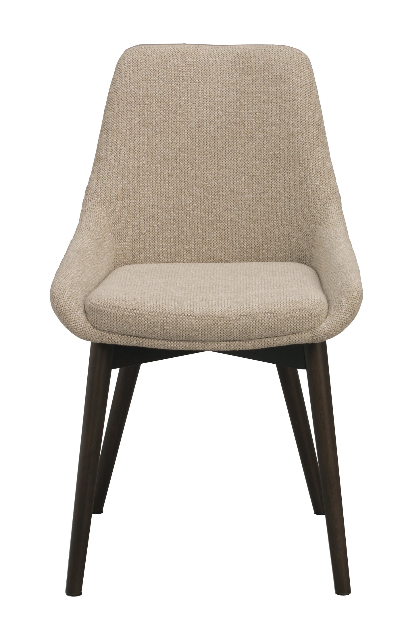 Denley stol lysbeige stoff/brune eikeben Rowico Spisestol